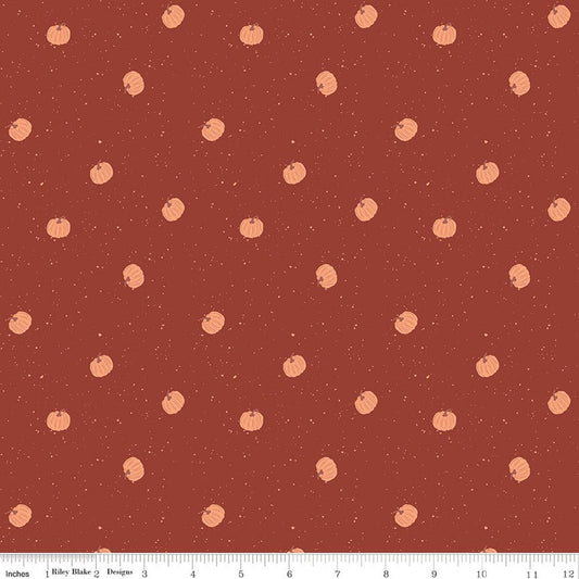 The Apothecary Pumpkin Toss Rust Amber Elliot Riley Blake Designs Cotton Fabric RB-C17553-RUST