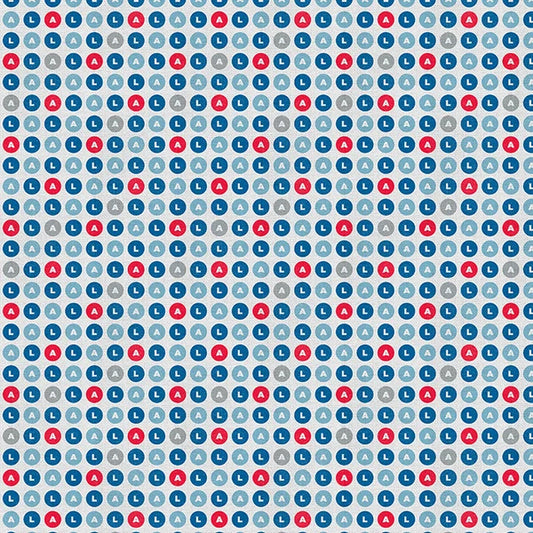 The Final Inning Los Angeles LA Baseball Dots Red Blue Paintbrush Studio Cotton Fabric PBS-120-26601