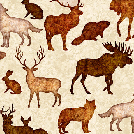 The Great White North Animal Allover Cream Dan Morris Quilting Treasures Cotton Fabric