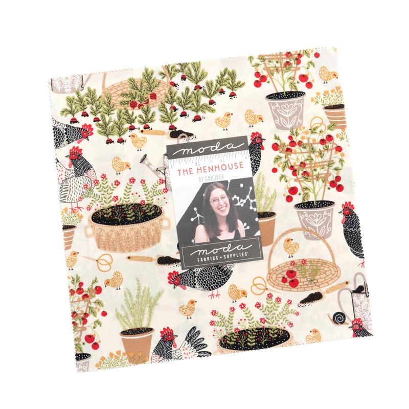 The Henhouse 10" Squares Layer Cake 42pcs Gingiber Moda Cotton Fabric MD-48430LC