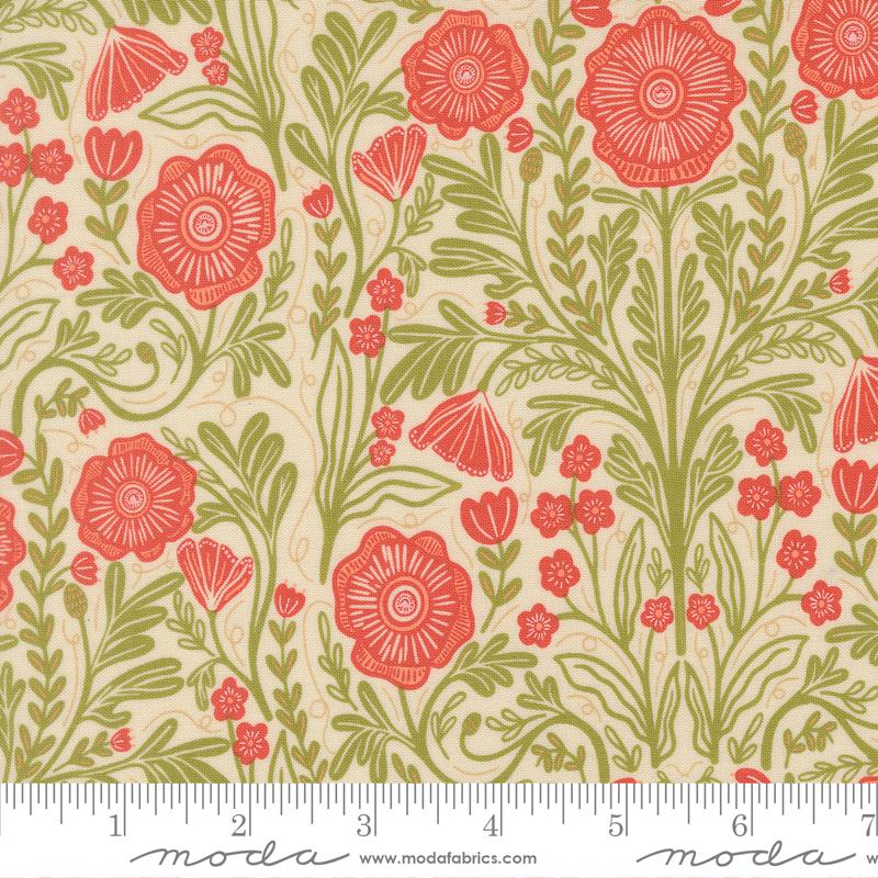 The Henhouse Poppy Florals Cloud Multi Gingiber Moda Cotton Fabric MD-48432-11