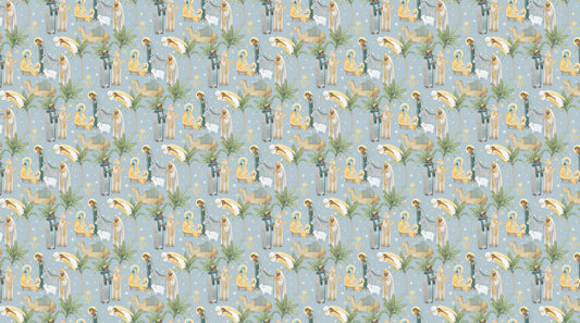 The Nativity Scenic Blue Multi Northcott Cotton Fabric NC-DP28992-42