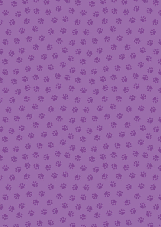 The Purrfect Book Club Paws Purple Lewis & Irene Cotton Fabric LI-A962B