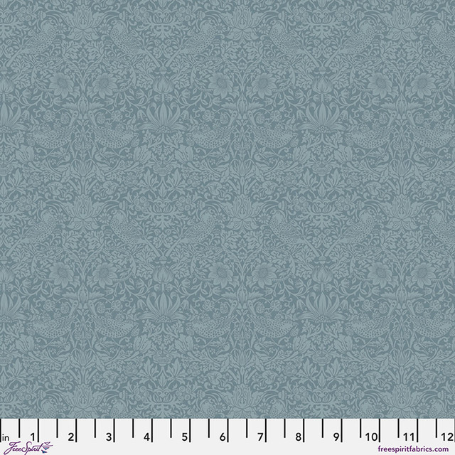 The Trellis Palette Tonal Strawberry Thief River Wandle The Original Morris & Co. Free Spirit Cotton Fabric FS-PWWM153.RIVERWANDLE
