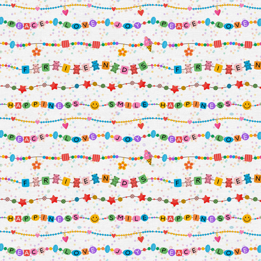 Thread of Friendship Forever Friends White Cream Paintbrush Studio Cotton Fabric PBS-120-24990