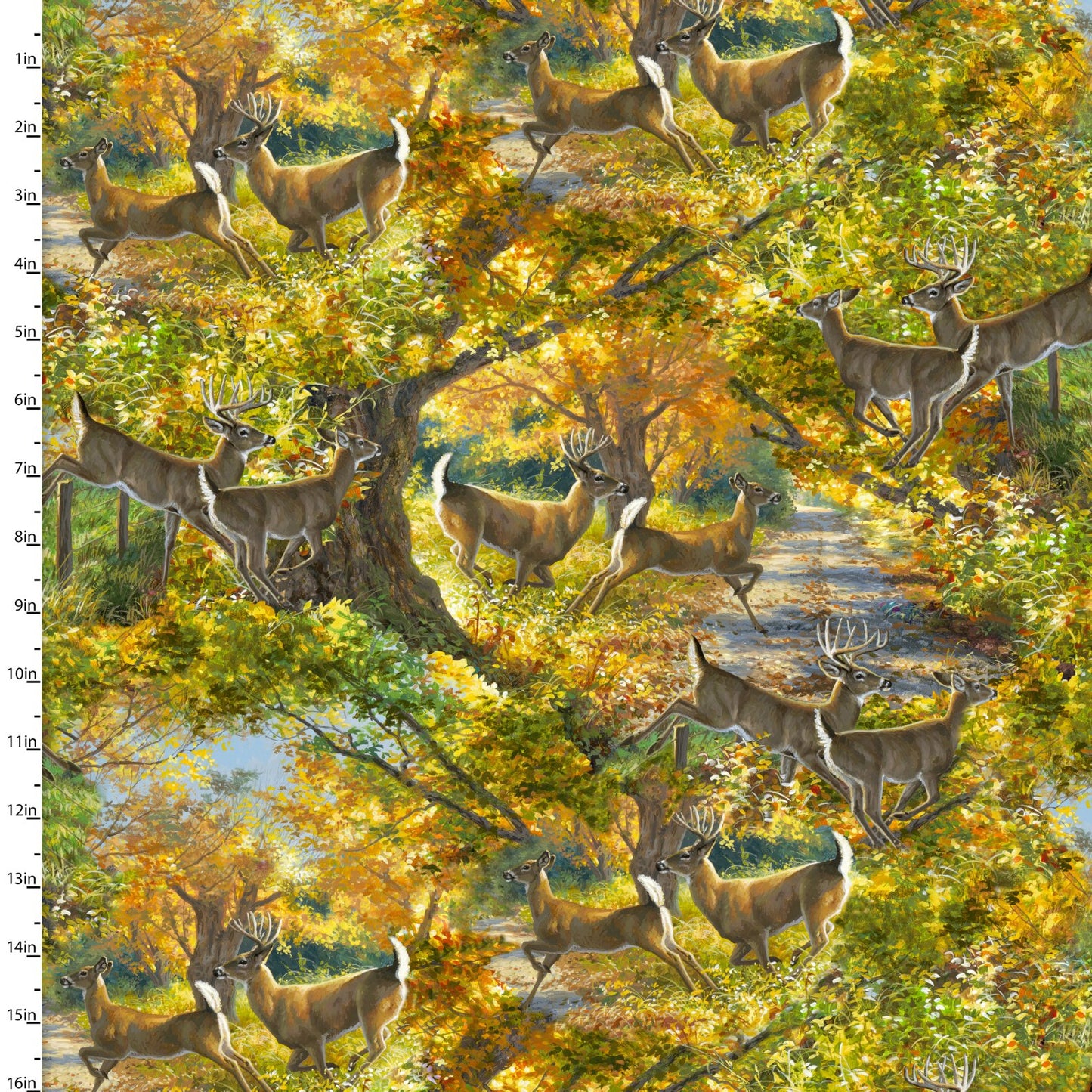 Through the Forest Light Morning Run Multi Abraham Hunter 3 Wishes Cotton Fabric