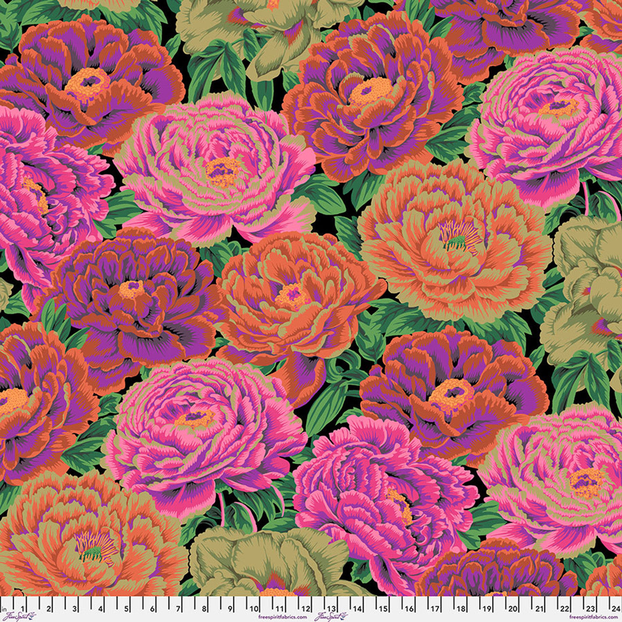Tibetan Peony Red Philip Jacobs August 2025 Kaffe Fassett Collective Free Spirit Cotton Fabric FS-PWPJ136.RED