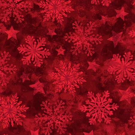 Tidings & Joy Snowflake Menagerie Red Freckle and Lollie Cotton Fabric