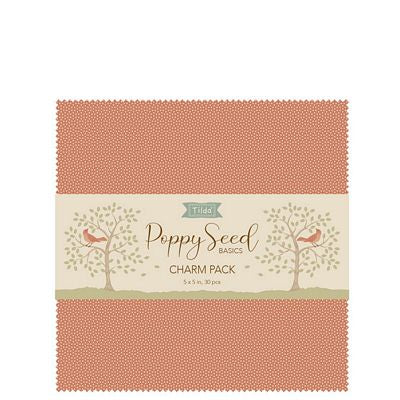 Tilda Poppy Seed  5" Squares Charm Pack 30 pcs Tone Finnanger Tilda Fabrics Cotton Fabric TIL-300271