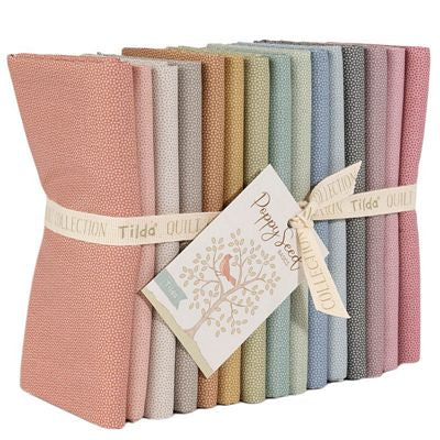Tilda Poppy Seed 19"x21" Fat Quarter Bundle 15 pcs Tone Finnanger Tilda Fabrics Cotton Fabric Tilda Fabrics TIL-300270