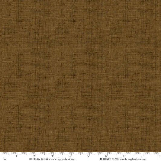Timeless Basic Printed Linen Weaves Tobacco Brown Stacy West Henry Glass Cotton Fabric HG-2338-333