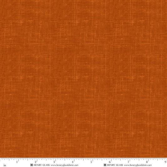 Timeless Basic Printed Linen Weaves Burnt Orange Stacy West Henry Glass Cotton Fabric HG-2338-338