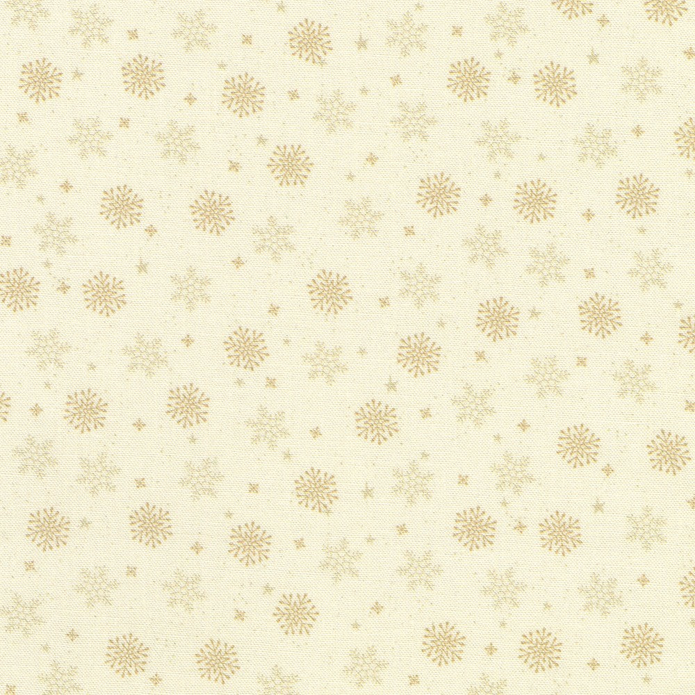Tiny Tidings Snowflakes Natural Cream Robert Kaufman Cotton Fabric RK-SRKD-23911-14