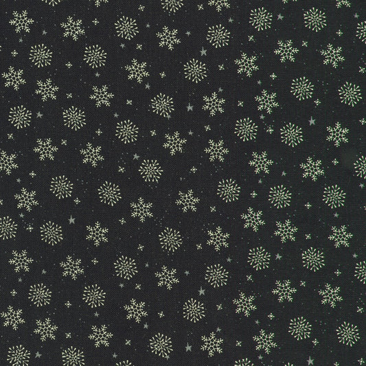 Tiny Tidings Snowflakes Black Robert Kaufman Cotton Fabric RK-SRKD-23911-2