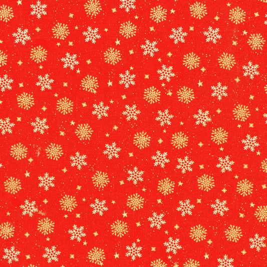 Tiny Tidings Snowflakes Red Robert Kaufman Cotton Fabric RK-SRKD-23911-3