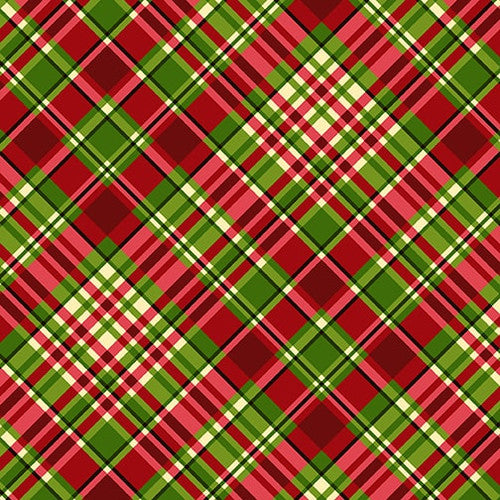 Tis the Season Plaid Green Red Art Loft Studio E Fabrics Cotton Fabric