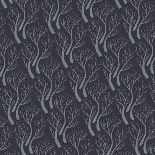 Toil & Trouble Trees Graphite Rae Ritchie Dear Stella Cotton Fabric DS-STELLA-SRR1819-GRAPHITE