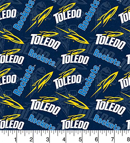 Toledo Rockets NCAA College Tone on Tone Sykel Cotton Fabric