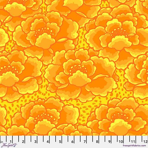 Tonal Floral Gold February 2023 Kaffe Fassett Collective Free Spirit Cotton fabric