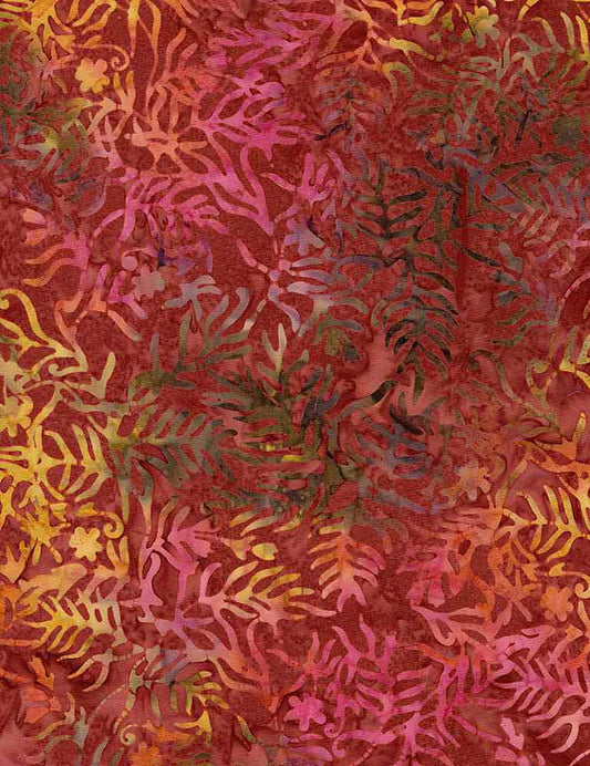 Tonga Evening Sky Batiks Dancing Branches Sunset Red Timeless Treasures Batik Cotton Fabric