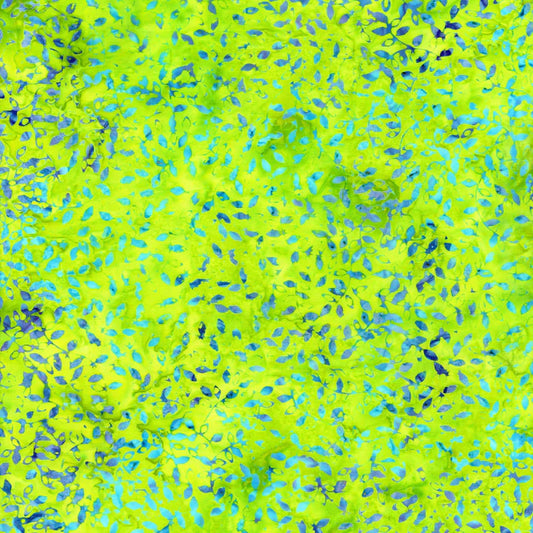 Tonga Batiks Dreamer Inky Little Leaves Neon Timeless Treasures Cotton Fabric TT-Tonga-B8576-NEON