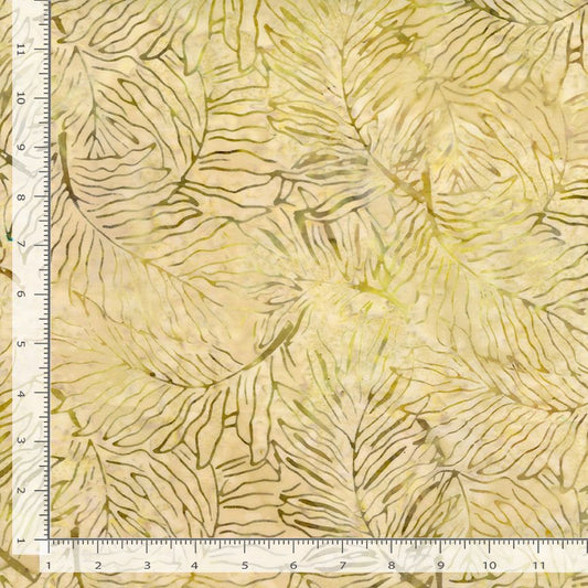 Tonga Forest Floor Fern Moon Beige Wing and A Prayer Design Timeless Treasures Cotton Batik Fabric TT-TONGA-B5041-MOON