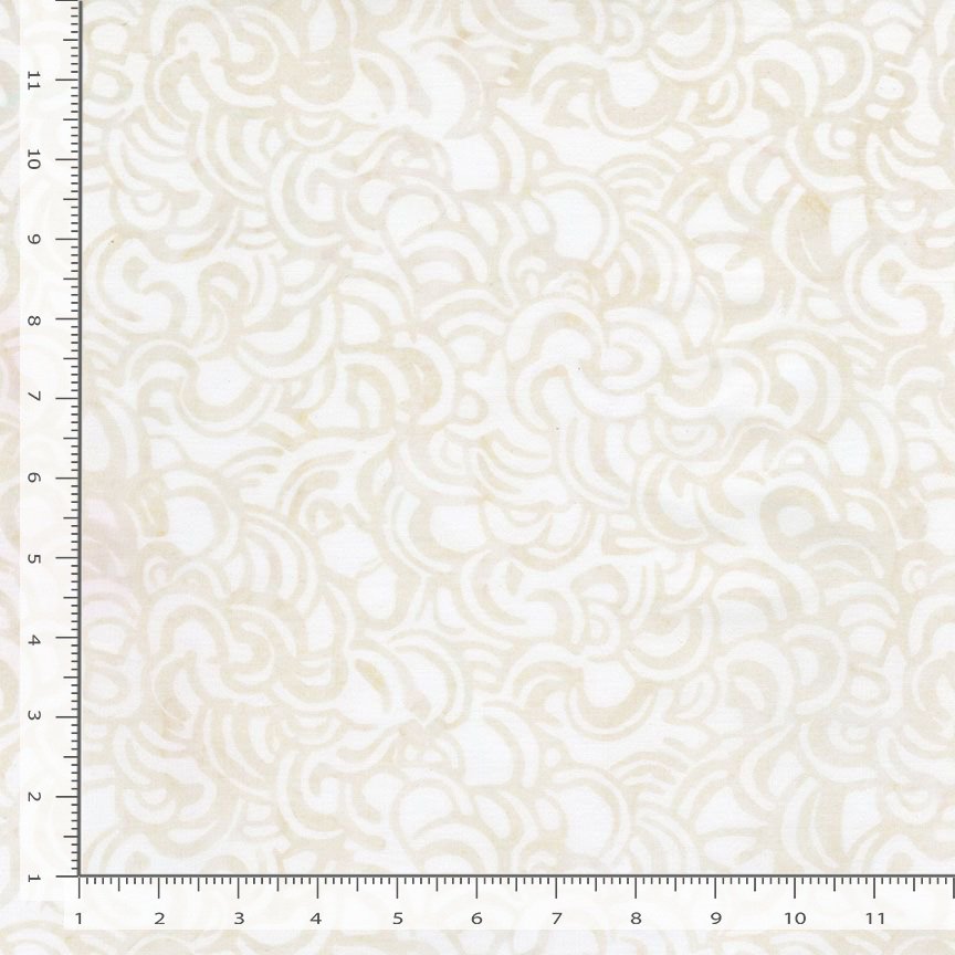 Tonga Linen BATIK Curly Petals Ivory Cream Timeless Treasures Cotton BATIK Fabric TT-TONGA-B3937-IVORY