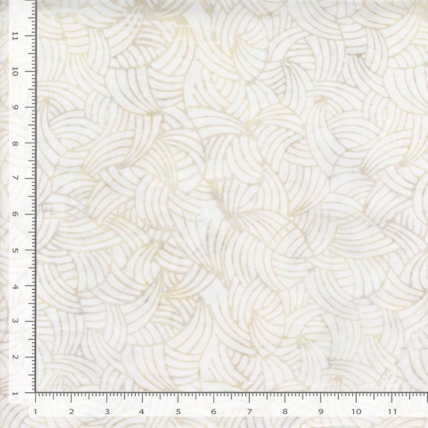 Tonga Linen BATIK Fans Ivory Cream Timeless Treasures Cotton BATIK Fabric TT-TONGA-B2022-SALT