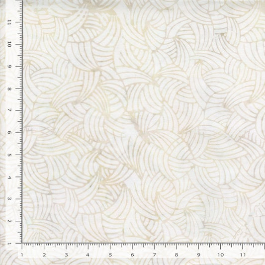 Tonga Linen BATIK Fans Ivory Cream Timeless Treasures Cotton BATIK Fabric TT-TONGA-B2022-SALT