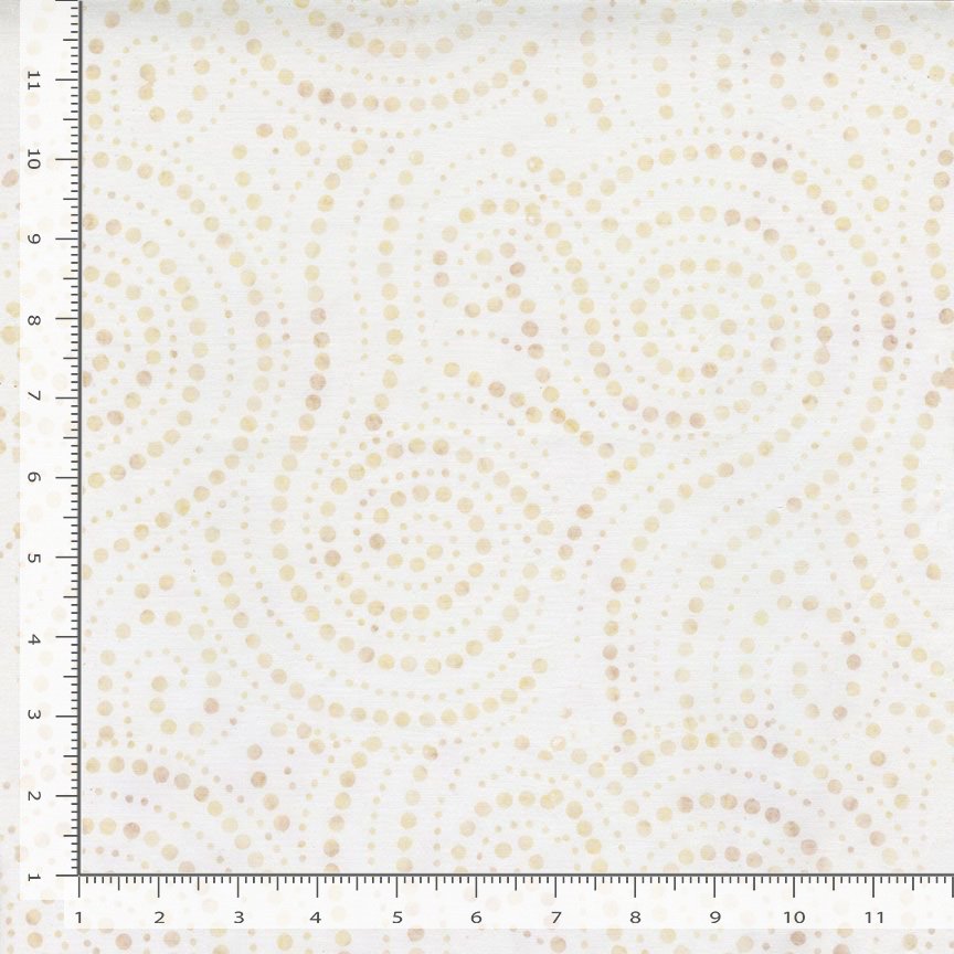 Tonga Linen BATIK Large Loose Dotted Spirals Ivory Cream Timeless Treasures Cotton BATIK Fabric TT-TONGA-B1503-SHELL