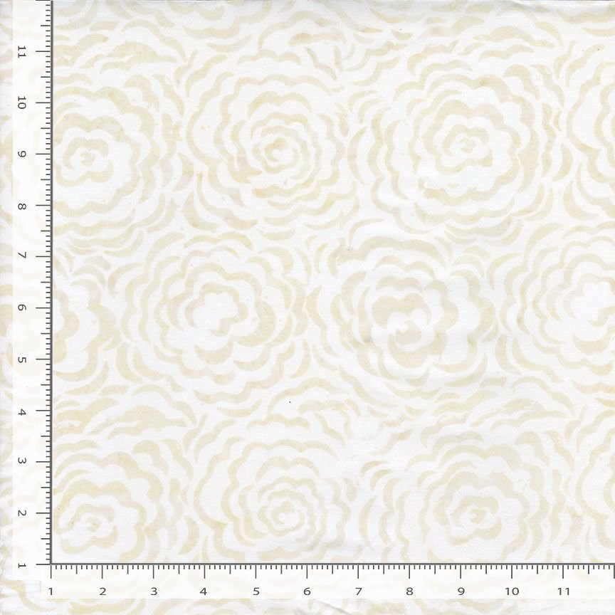 Tonga Linen BATIK Large Roses Ivory Cream Timeless Treasures Cotton BATIK Fabric TT-TONGA-B2736-LACE