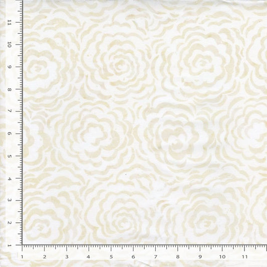 Tonga Linen BATIK Large Roses Ivory Cream Timeless Treasures Cotton BATIK Fabric TT-TONGA-B2736-LACE