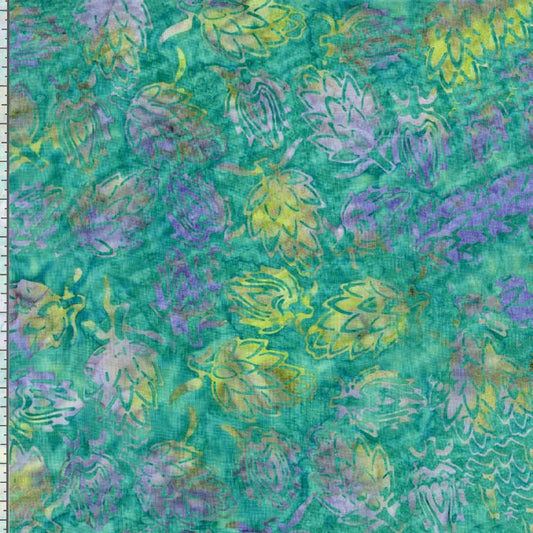 Tonga Mermaid BATIK Artichoke Green Multi Timeless Treasures Cotton Batik Fabric TT-B4029-MINT