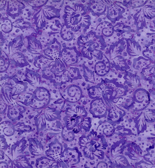 Tonga Mermaid BATIK Dotted Hibiscus Purple Timeless Treasures Cotton Batik Fabric TT-B6666-PURPLE