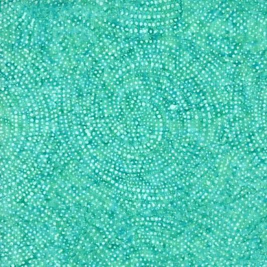 Tonga Mermaid BATIK Dotty Spiral Aqua Green Timeless Treasures Cotton Batik Fabric TT-B2336-PARADISE
