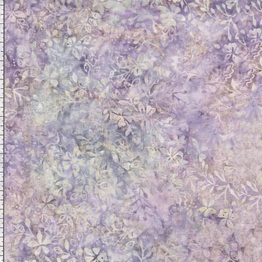 Tonga Mermaid BATIK Floral Purple Pink Grey Timeless Treasures Cotton Batik Fabric TT-B4037-SILVER