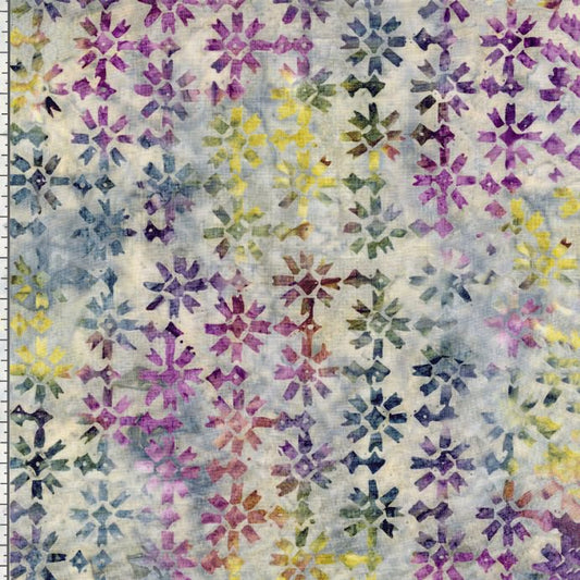 Tonga Mermaid BATIK Patchwork Star Grey Multi Timeless Treasures Cotton Batik Fabric TT-B3317-CALYPSO