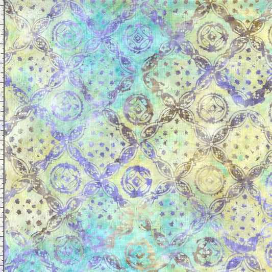 Tonga Mermaid BATIK Ribbons Wallpaper Pattern Cream Timeless Treasures Cotton Batik Fabric TT-B4031-SURF