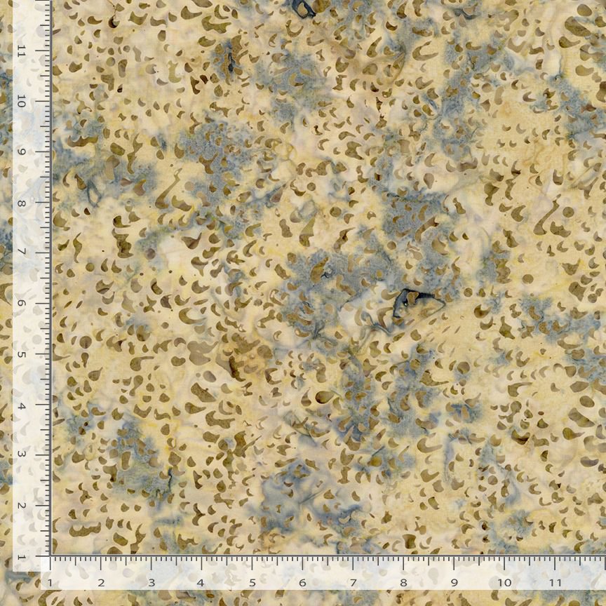 Tonga Stormy Sea Loose Petals Stone Beige Blue Wing and A Prayer Design Timeless Treasures Cotton Batik Fabric TT-TONGA-B3332-STONE