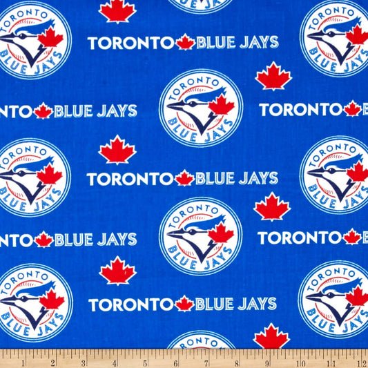 Toronto Blue Jays MLB Baseball Logo and Name Fabric Traditions Cotton Fabric