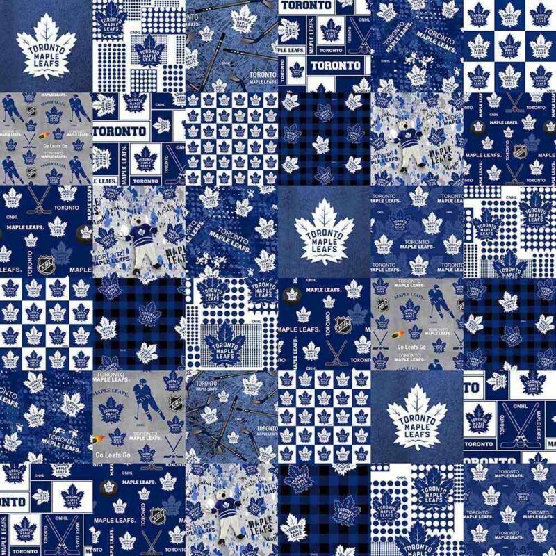Toronto Maple Leafs NHL Hockey Cheater Quilt Patchwork Sykel Enterprises Cotton Fabric NHL-1363-MAP