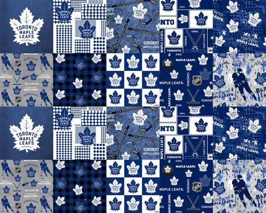 Toronto Maple Leafs NHL Hockey Cheater Quilt Sykel Enterprises Polyester Fleece Fabric NHL-1386-MAP