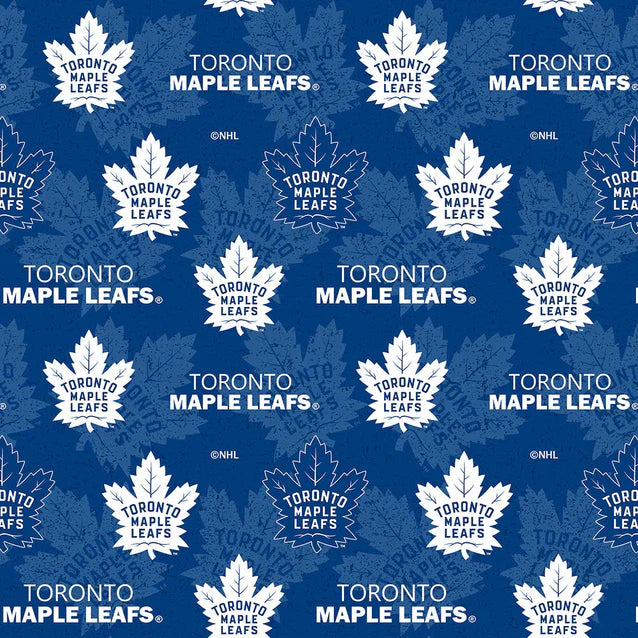 Toronto Maple Leafs NHL Hockey Tone on Tone Sykel Enterprises Cotton Fabric NHL-1199-MAP