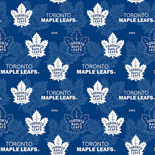 Toronto Maple Leafs NHL Hockey Tone on Tone Sykel Enterprises Cotton Fabric NHL-1199-MAP