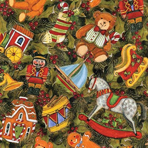 Toys Packed Holly Christmas Holiday Springs Creative Cotton Fabric