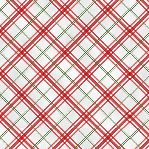 Tradition Continues II Red and White Bias Plaid Jan Shade Beach Henry Glass Cotton Fabric