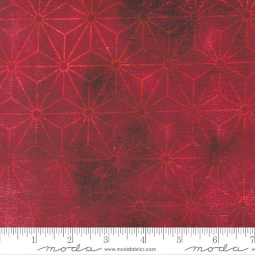 Tranquil Patina Stellar Gleam Geometrics Crimson Red Debbie Maddy Moda Cotton Fabric MD-48115-13