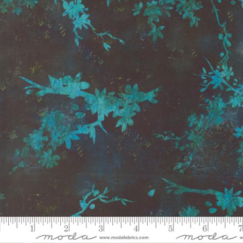 Tranquil Patina Zen Blossom Landscape and Nature Cherry Blossoms Midnight Blue Debbie Maddy Moda Cotton Fabric MD-48111-16