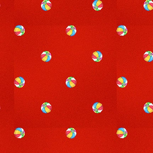 Trendy Pups Beach Ball Dot Red Kayomi Harai Studio E Cotton Fabric