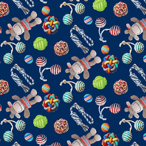 Trendy Pups Toys Allover Navy Kayomi Harai Studio E Cotton Fabric